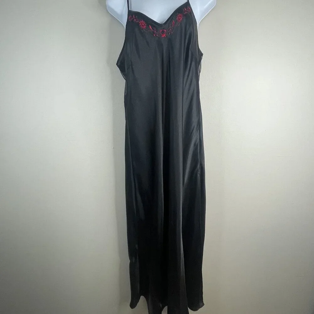 Vintage Y2K Whimsigoth Slip Dress NWT Medium Chemise Mesh Back Indie Silky Maxi